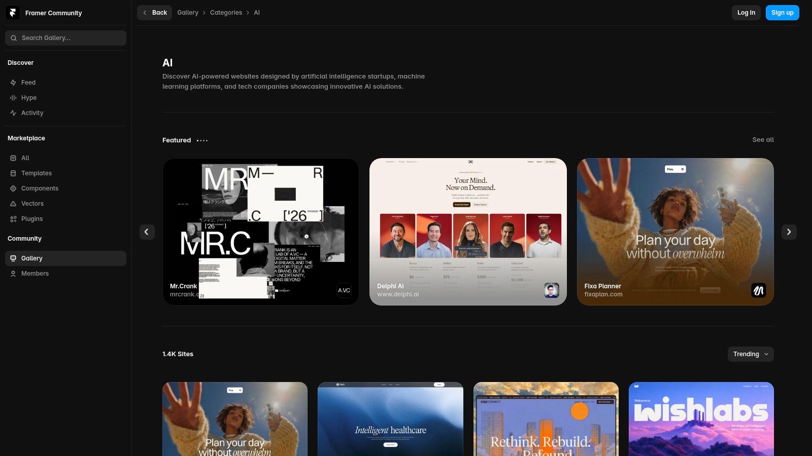 Framer Gallery, AI category