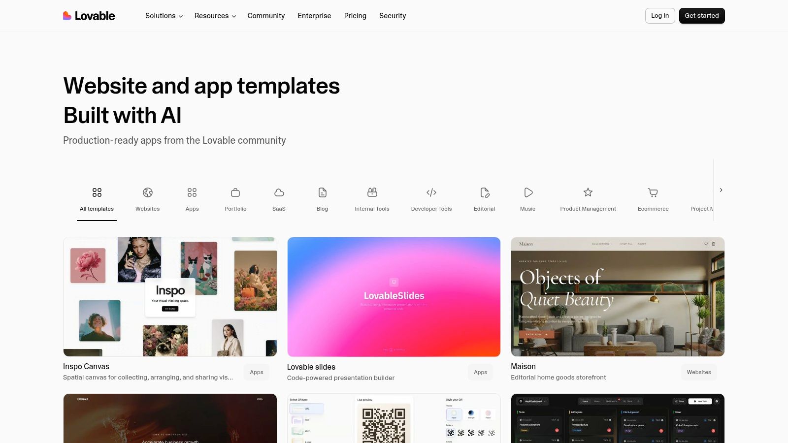 Lovable, Website and App Templates