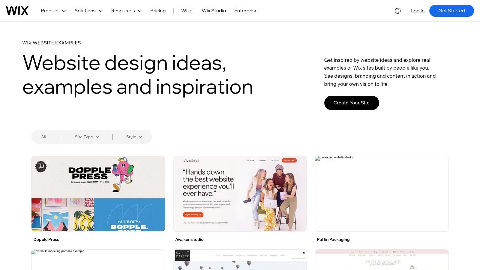 Wix, Explore Websites and Wix Harmony AI creation