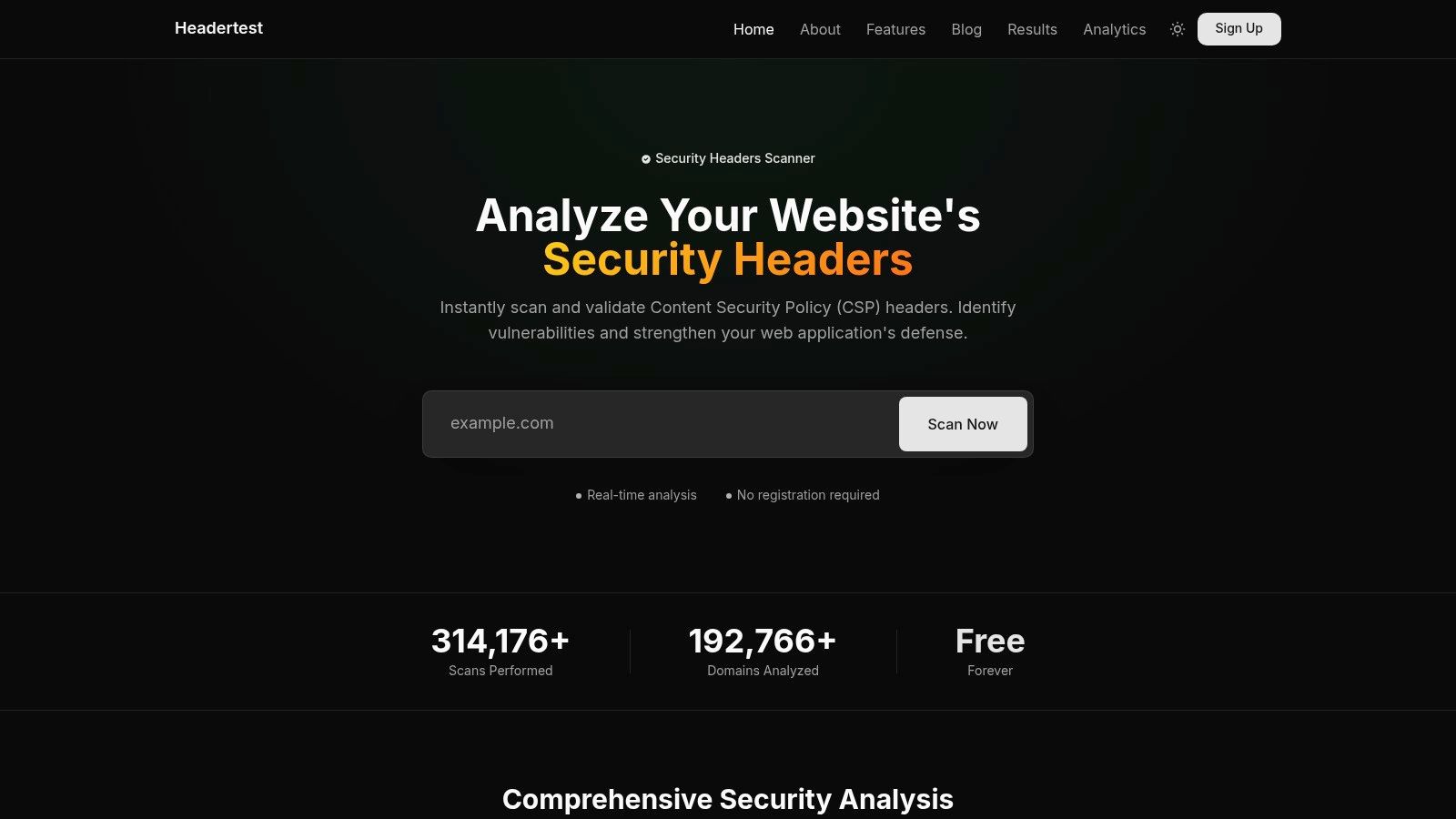HeaderTest, Free CSP Analyzer and Security Headers Scanner