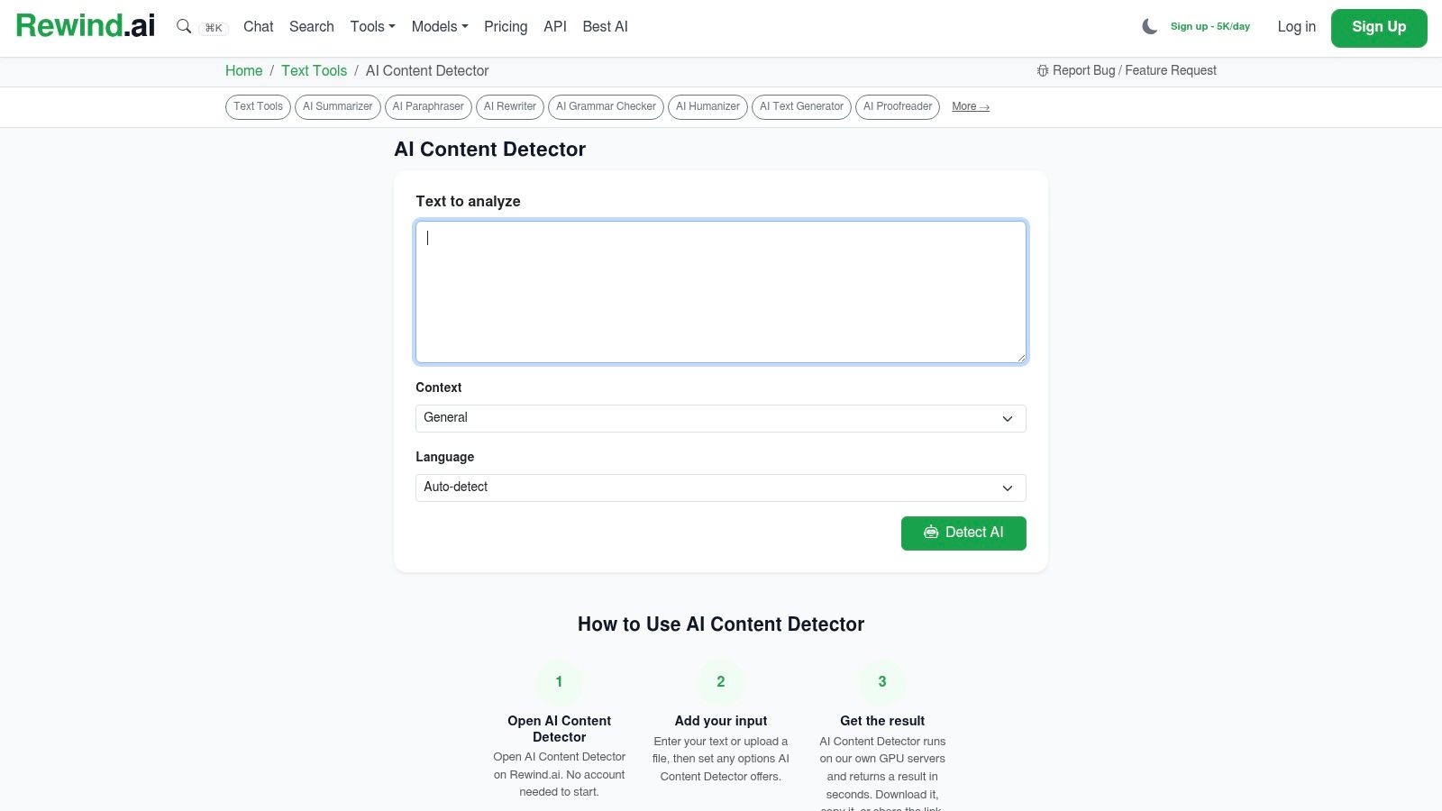 Rewind.ai AI Content Detector
