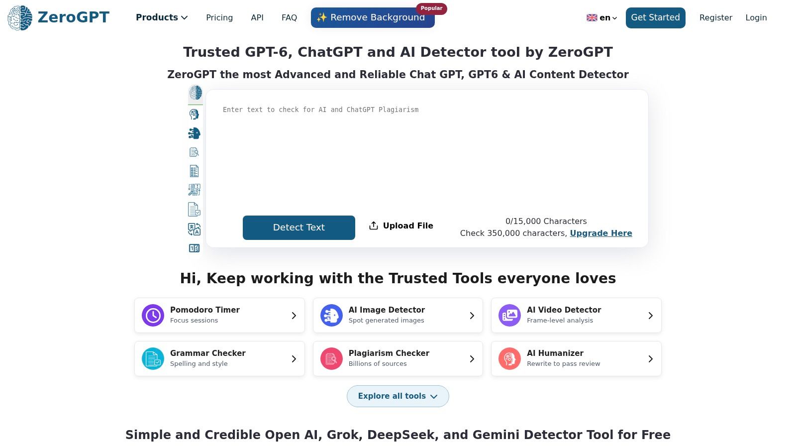 ZeroGPT (including ZeroGPT Plus PDF tool)